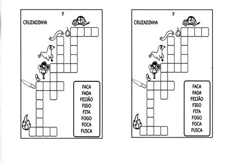 Cruzadinha Com Banco De Palavras Iniciadas Por F · Alfabetização Blog