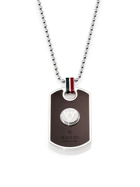 Gucci Dog Tag Necklace In Silver Metallic For Men Lyst