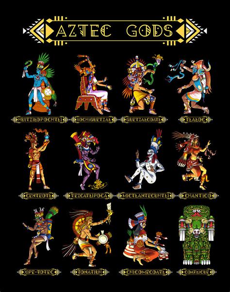 Ancient Aztec Gods Digital Art By Nikolay Todorov Fine Art America