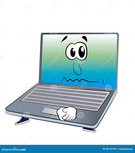 Sad Laptop Cartoon Stock Illustration Image 48732790