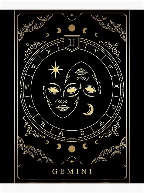 Gemini Tarot Card Zodiac Poster For Sale By Vincentalan Redbubble