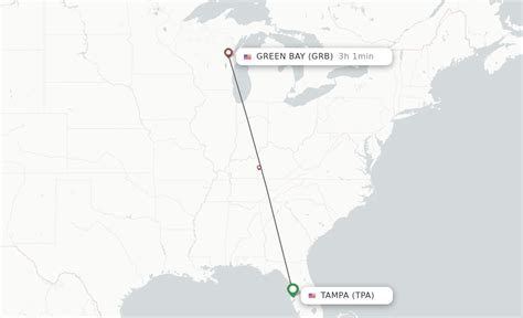 Direct (non-stop) flights from Tampa to Green Bay - schedules