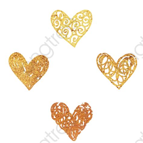 Gold Heart-shaped Decoration, Gold Vector, Decoration Vector, Decorative Paintings PNG and ...