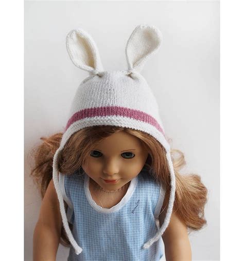 Bunny Hat For Dolls American Girl Hand Knitted Outfit Etsy