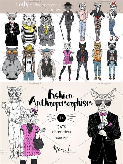 Fashion Cats Cat Character Anthropomorphic Characters Cats