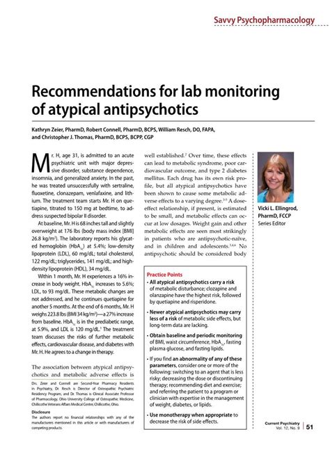 Recommendations For Lab Monitoring Of Atypical Antipsychotics Docslib