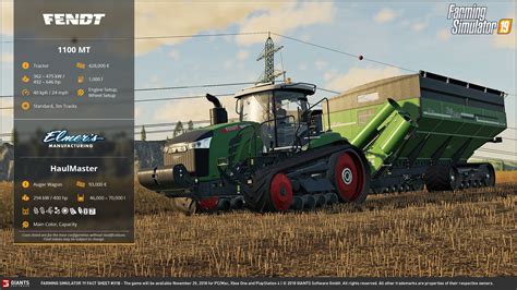 Farming Simulator 19 Vehicles Factsheet Download Farming