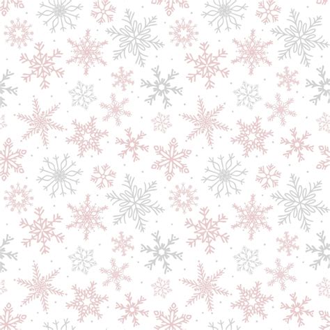 Premium Vector Vector Handdrawn Pink And Grey Snowflakes Pattern Snow