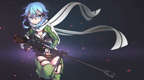 Sinon Sniper Rifle Sword Art Online 2 Anime Girl Gun Gale