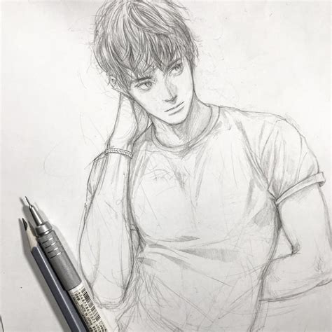 Art By Shinji Pencil Art Drawings Guy Drawing Art Drawings Sketches