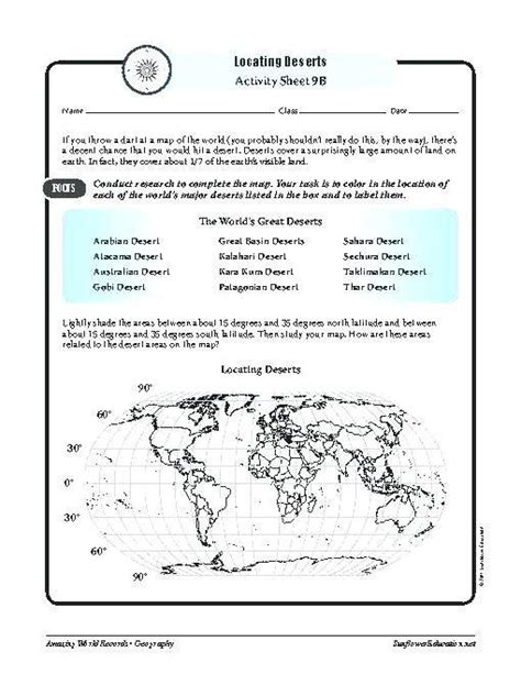 Geography Worksheet 5th Grade