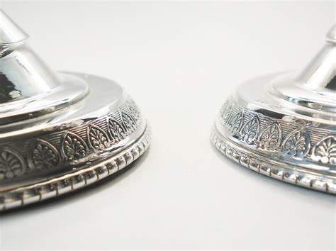 Anita Potters Juwelier Antiquair Zilveren Paar Kandelaars Modern Rond