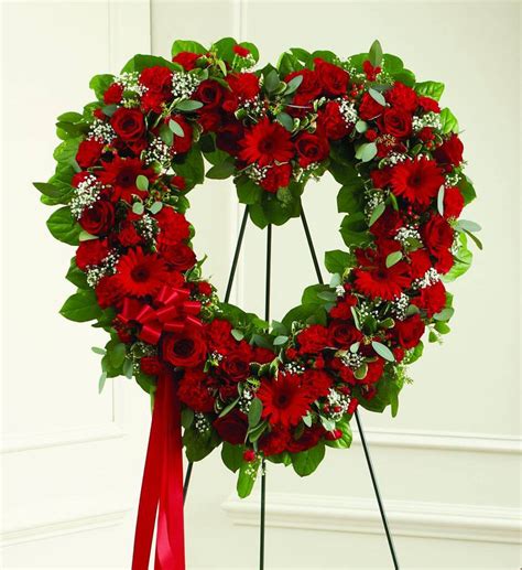 Red Sympathy Heart Wreath Avas Flowers