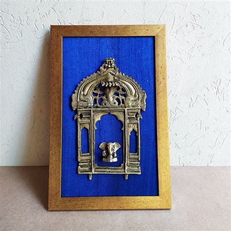 Vintage Brass Temple Prabhavali With The Mythical Yali And Lord Ganesha