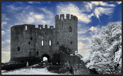 Dudley Castle West Midlands Infrared With Sky Coloured To Boost Appeal