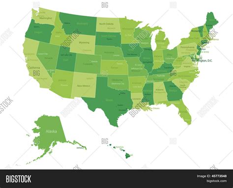 Vector Y Foto Mapa De Estados Prueba Gratis Bigstock
