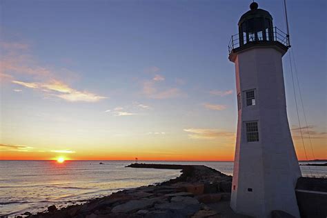 Scituate Lighthouse Scituate Massachusetts South Shore Sun Rising