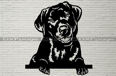 Black Labrador Svg Silhouettes Dxf Dog Peeking Svg For Etsy