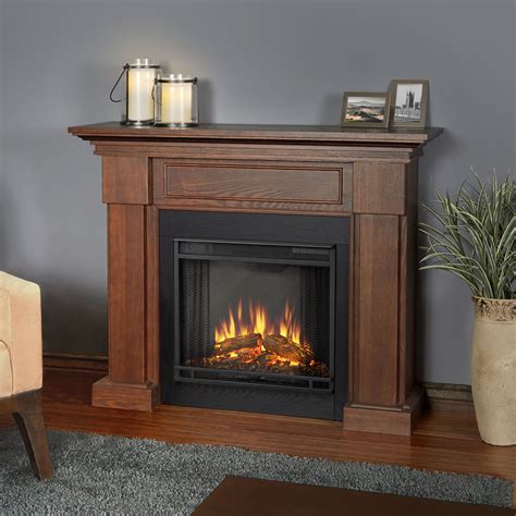 Hillcrest Electric Fireplace In Chestnut Oak By Real Flame