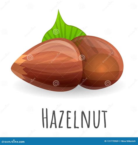 Hazelnut Icon Cartoon Style Stock Vector Illustration Of Logo