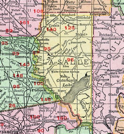 La Salle Parish Louisiana 1911 Map Rand Mcnally Jena Tullos