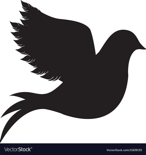Dove Silhouette Icon Image Royalty Free Vector Image