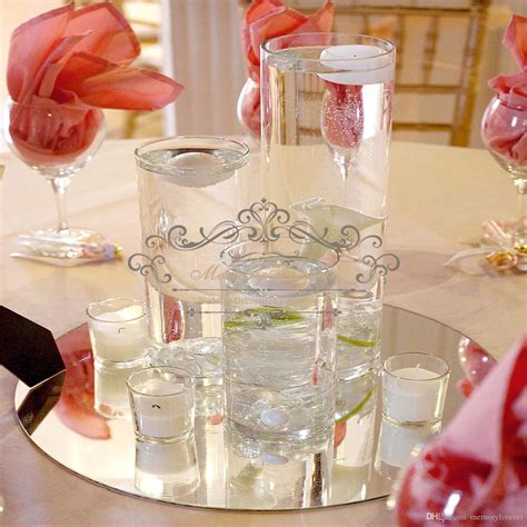 2019 Round Square Acrylic Mirror Wedding Party Table Decorations