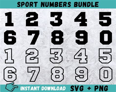 Jersey Numbers Svg Sport Numbers Svg Sport Numbers Cricut College