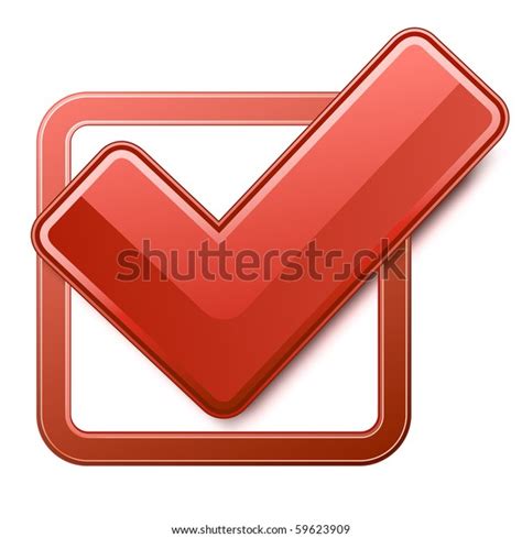 Red Check Box Check Mark Stock Vector Royalty Free 59623909