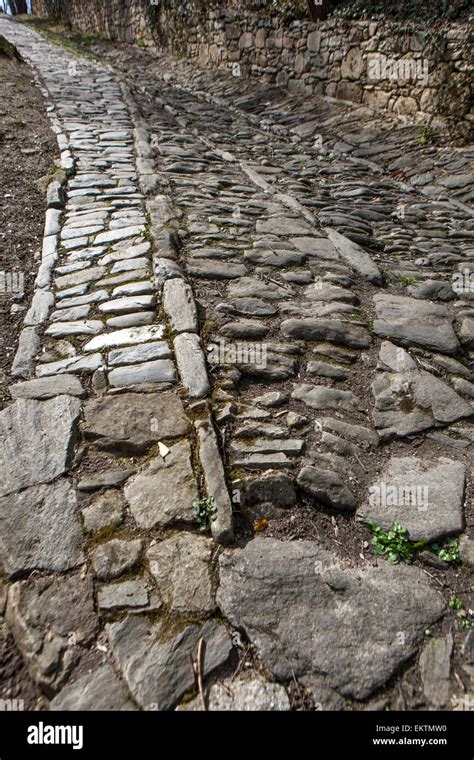 Cobblestone Street Path Goes To Cathedral Kutna Hora Czech Republic