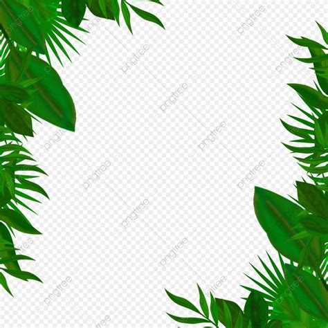 Jungle Leaves Border Hd Transparent Green Jungle Tropical Leaves