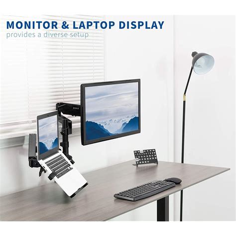 Vivo Dual Arm Monitor Laptop Mount For 17 To 32 Inch Screens And 10