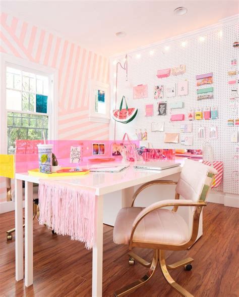 Bandos Super Cute Pink Office By Emily Henderson Craft Room Office