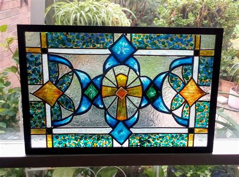 Extra Large Handpainted Glass Art Faux Stained Glass Custom Etsy Faux Stained Glass Glass