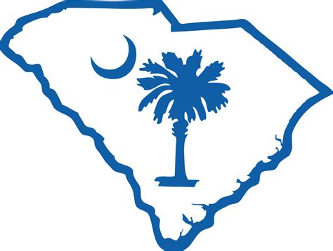 Image Detail For South Carolina Outline W Palmetto And Moon Sosc1 4