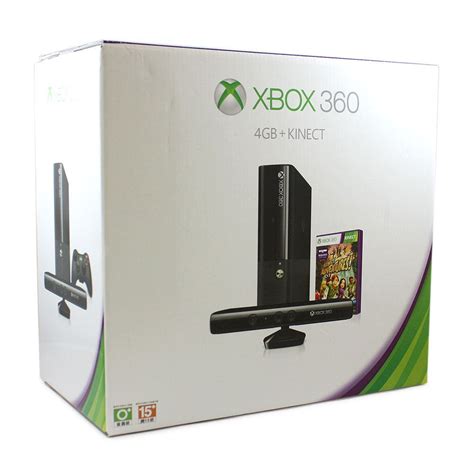 Xbox 360 Arcade Slim Console 4gb Kinect Bundle Incl Kinect Adventures