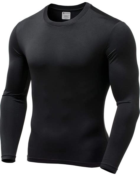 9m mens ultra soft thermal shirt compression baselayer crew neck top fleece lined long