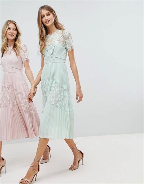 Trendy color combination from palette below is great across any wedding style. WHISTLES Exclusive Bridesmaids Lace Panel Midi Sage Green ...