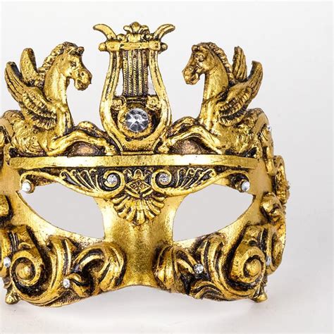 Colombina Barocco Cavalli Gold Masquerade Mask Vivo Masks