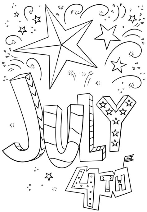 When kids are coloring they are sitting still. 4th Of July Coloring Pages Printable Templates For Kids ...