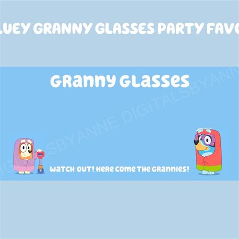 bluey granny glasses etsy