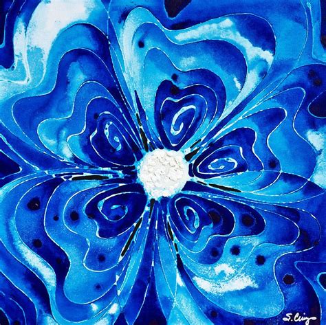 New Blue Glory Flower Art Art Print By Sharon Cummings Abstract