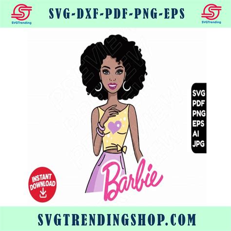 Barbie Afro Svg Png Clipart Barbie Afro Girl Cut File Layered By