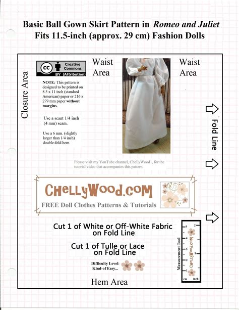 Basic Skirt Pattern For Gowns Free Doll Clothes Patterns