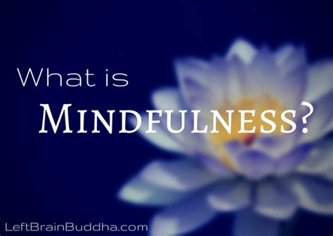 What Is Mindfulness Left Brain Buddha