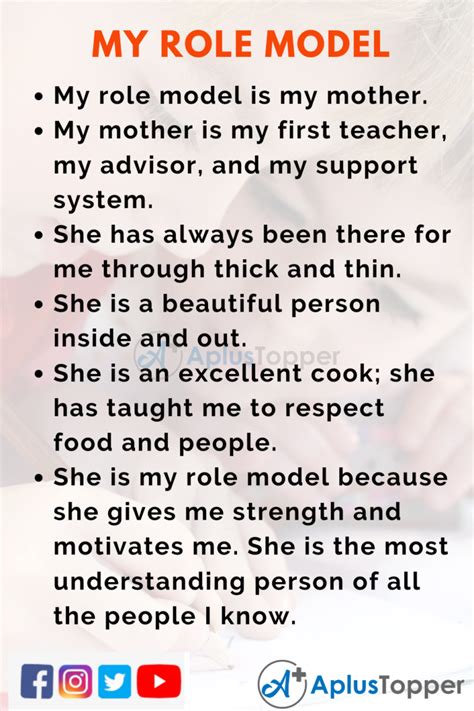 10 Lines On My Role Model For Students And Children In English A Plus