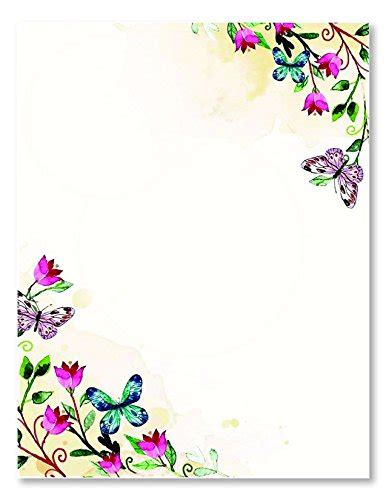 100 Stationery Writing Paper With Cute Floral Designs