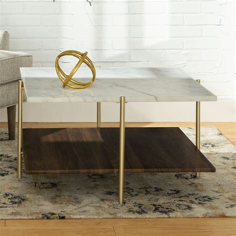 The best way to tie your room together is with a stylish coffee table. Jackie Faux White Marble Square Coffee Table by Ember ...