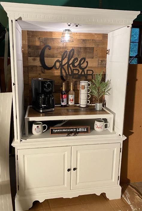 Coffee Bar Cabinet Furniture Custom Made Armoire Cabinet Etsy