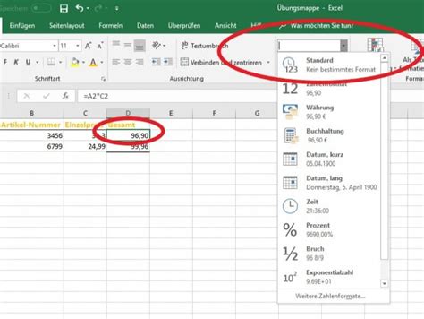 Zellformatierungen Schriftart Und Zahlenformate In Microsoft Excel